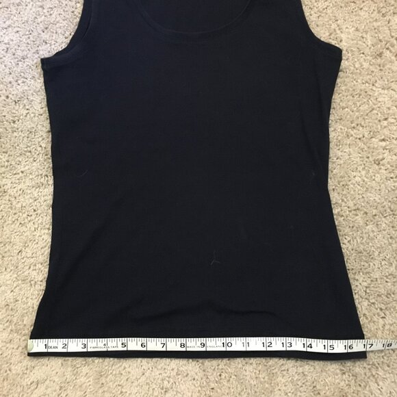 Pima Cotton Dark Navy Blue Soft Ribbed Tank Top - Picture 12 of 13